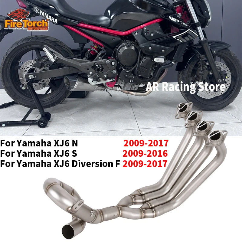 Sistema de escape para motocicleta Yamaha XJ6 N, XJ6 S, XJ6 Diversion F 2009-2017, silenciador y tubo de conexión delantero central.