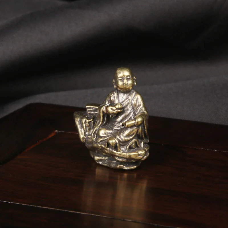 CH Brass Chanting Sutras, Young Monk's Meditation Little Shami's Writing Playing With Ornaments And Handicrafts Home Decor Items