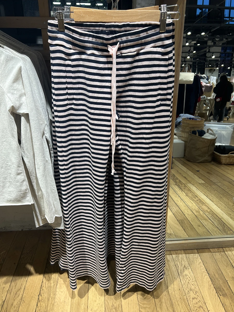 Damskie spodnie dresowe ze sznurkiem, w różowe paski, dopasowane, z bawełny, z średnim stanem, luźne spodnie typu flare, letnie, w stylu preppy, vintage, Y2k, nowe.