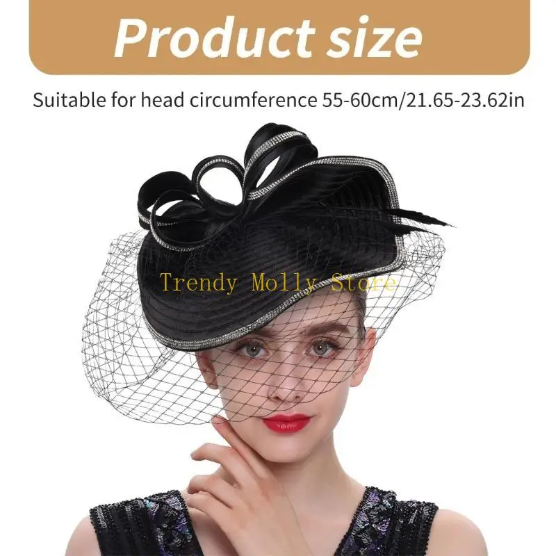 Vintage Exaggerated Hair Accessory Unique Black Headpieces Party Headwear For Fashionable Women Polyester Hairpieces