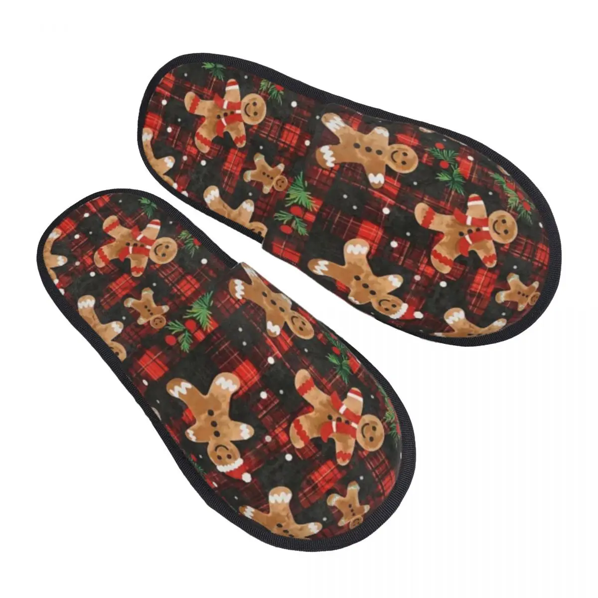 Christmas Santa Claus Xmas Bedroom Slippers with Memory Foam Slipper Gift for Unisex House Shoes with Anti-Skid Sole