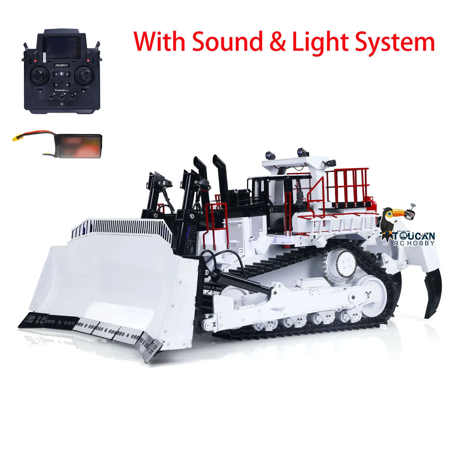 RC Hydraulic Metal Dozer RTR 1/14 Construction Vehicle Toy D11T PL18EV Remote Control Bulldozer Model Smoking Light Sound System