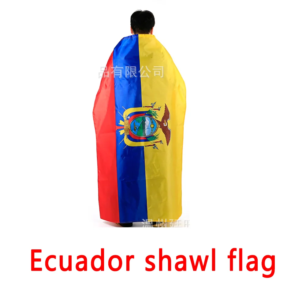 （TIKI FLAG）90x150cm Ecuador shawl flag Polyester Ecuador  Shoulder FLAG Super Poly football 3x5 Feet Ecuador Flags