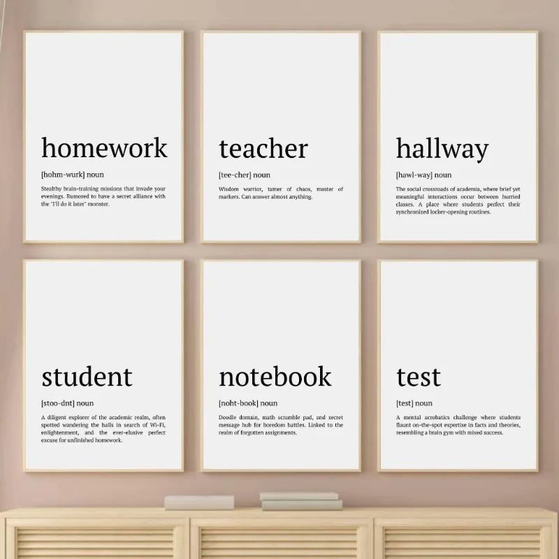 الحد الأدنى في المدرسة المتوسطة الفصول الدراسية الملصقات مضحك الإنجليزية إقتباس فئة ديكور المعلم هدية تعريف طباعة جدار الفن ديكور المدرسة