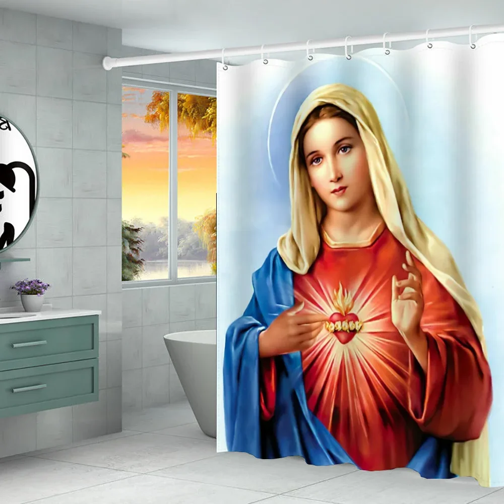 

Занавеска Христианская Дева Мария Шторы для спальни Складная перегородка Аксессуары Водонепроницаемые
