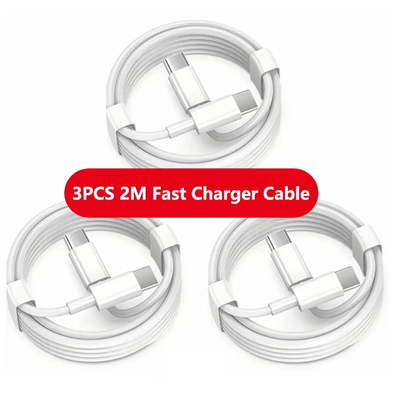 3 stuks Type C naar Type C kabel 100W supersnel opladen telefoonlader datakabel voor Samsung Xiaomi Huawei USB C snellaadkabel