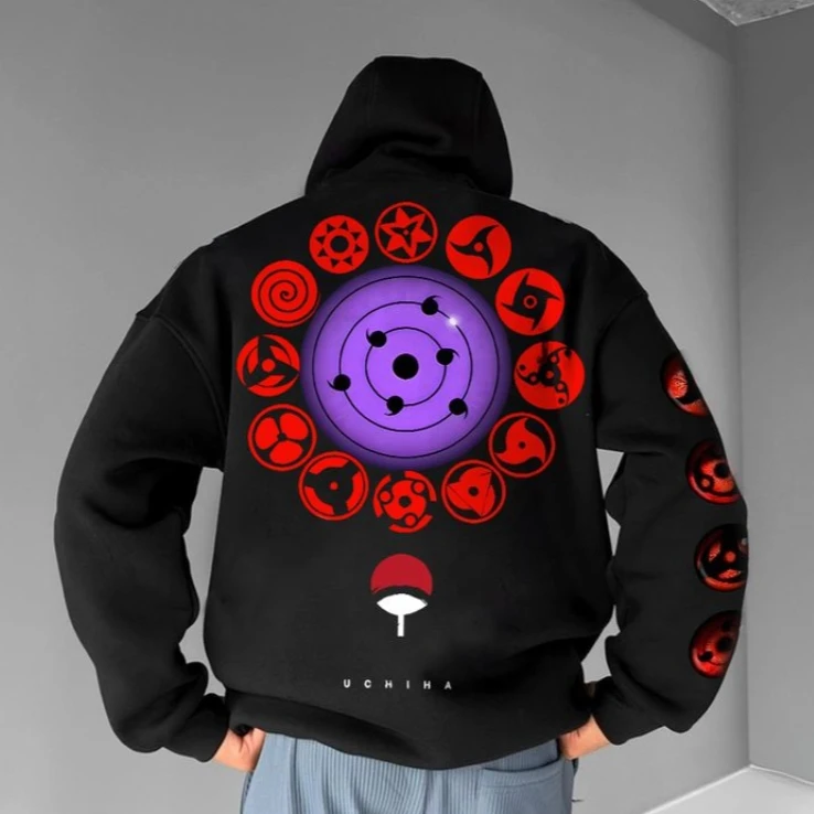 

Oversized Anime Naruto Uchiha Print Hoodie Men's Clothing Sweatshirt 2025 Autumn Y2k Loose Cotton Women Long Sleeve Tops Unisex