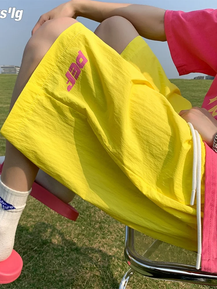 

Летние тонкие шорты Dopne из ледяного шелка, свободного кроя, быстросохнущие, спортивные, для мужчин, повседневные, прямые, пляжные брюки