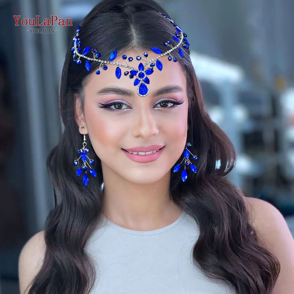 

YouLaPan Shiny Bride Bridesmaid Headband Wedding Headwear Forehead Headpiece Handmade Headdress Banquet Party Hair Jewelry HP930