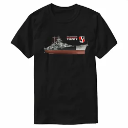 Bismarck Class Warship Tirpitz Battleship Coat of Arms T-Shirt 100% Cotton O-Neck Short Sleeve Casual Mens T-shirt Size S-3XL