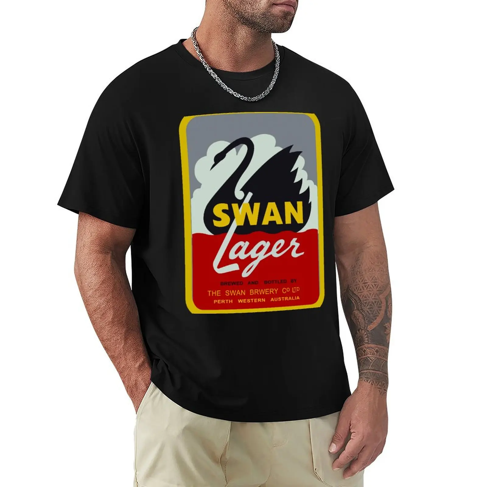 Swan Lager T-Shirt Plus Size Loose Fit T-Shirt