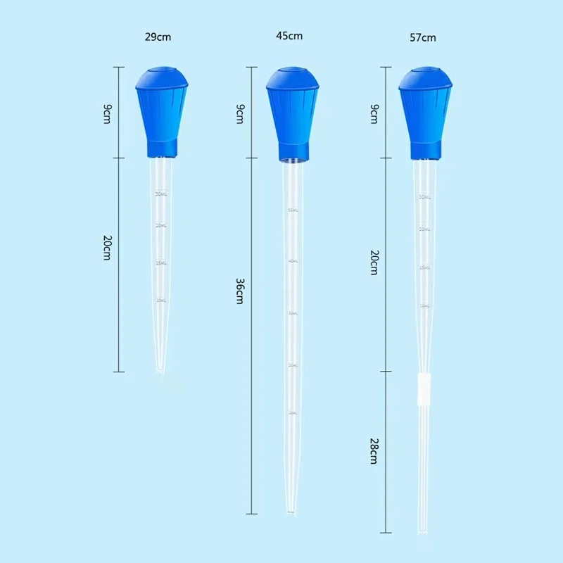 29/45/54cm Aquarium FishTank Clean Tool Pipette Fish Tank Siphon Pump Water Changer Aquarium Accessories with Extension Tube