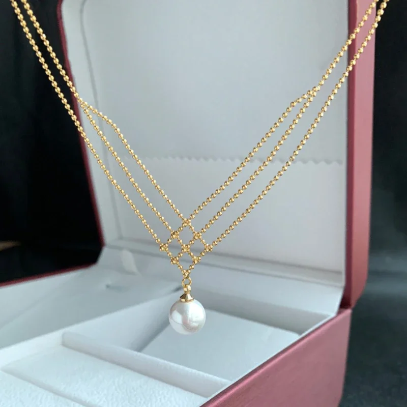 New Arrival Bohemian Trendy Retro Temperament Simple Imitation Pearl Pendant Necklace for Women Fashion Water Drop Jewelry Gifts