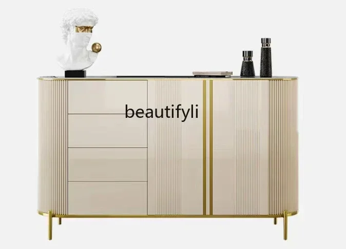 

C Light luxury dining side cabinet modern simple household small apartment living room dining room bedroom locker rock slab