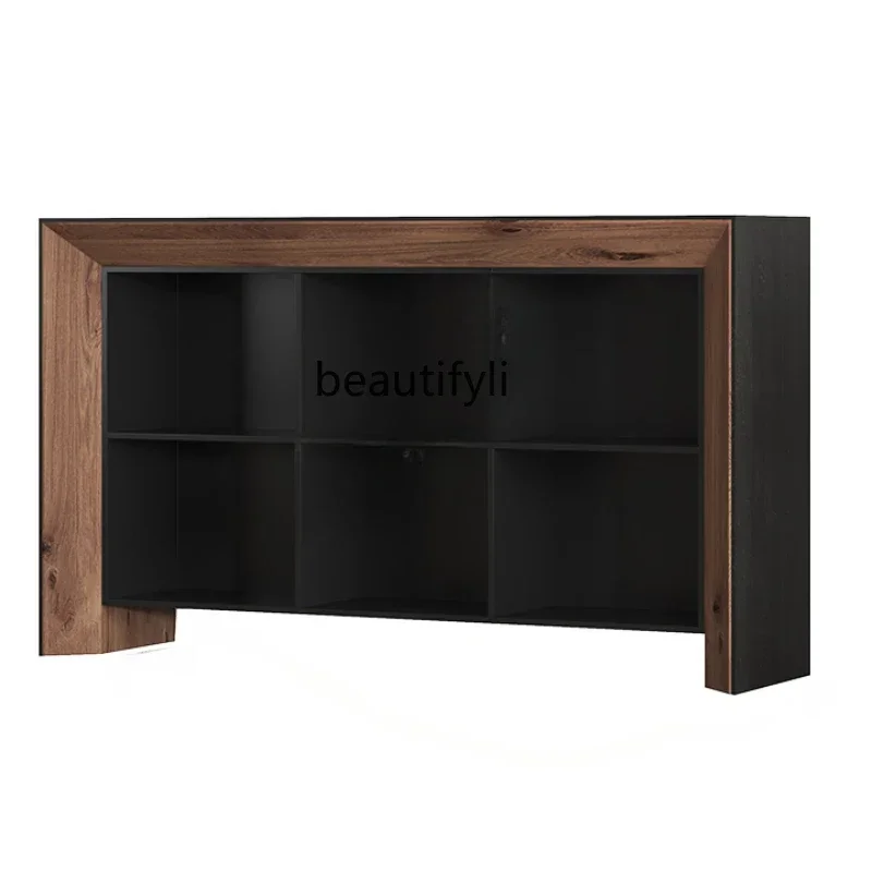 Q181  Vintage Vintage Vintage Six-Grid Storage Cabinet Living Room Decoration Hallway Solid Wood Sideboard