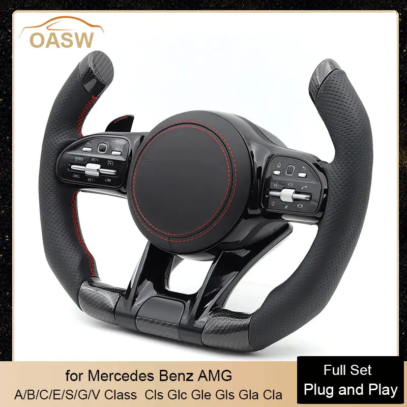 

Real Carbon Car Steering Wheel Assembly for Mercedes Benz AMG CLA GLC GLB GLS GLE C63 E63 W205 W246 W117 W222 W166 W464 W463