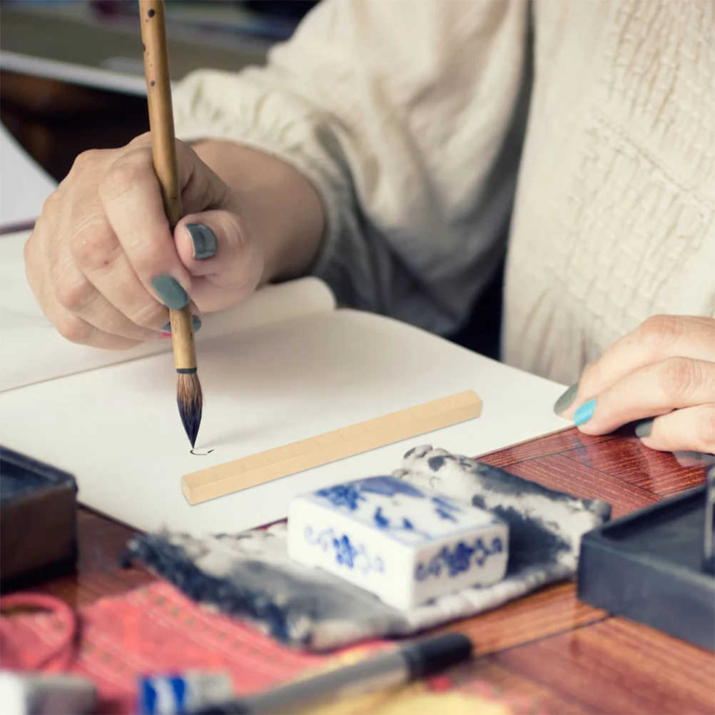 Ciężarki do papieru w stylu vintage, grube, miedziane, prostokątne, do kaligrafii, narzędzie do pisania na biurko, z podziałką.