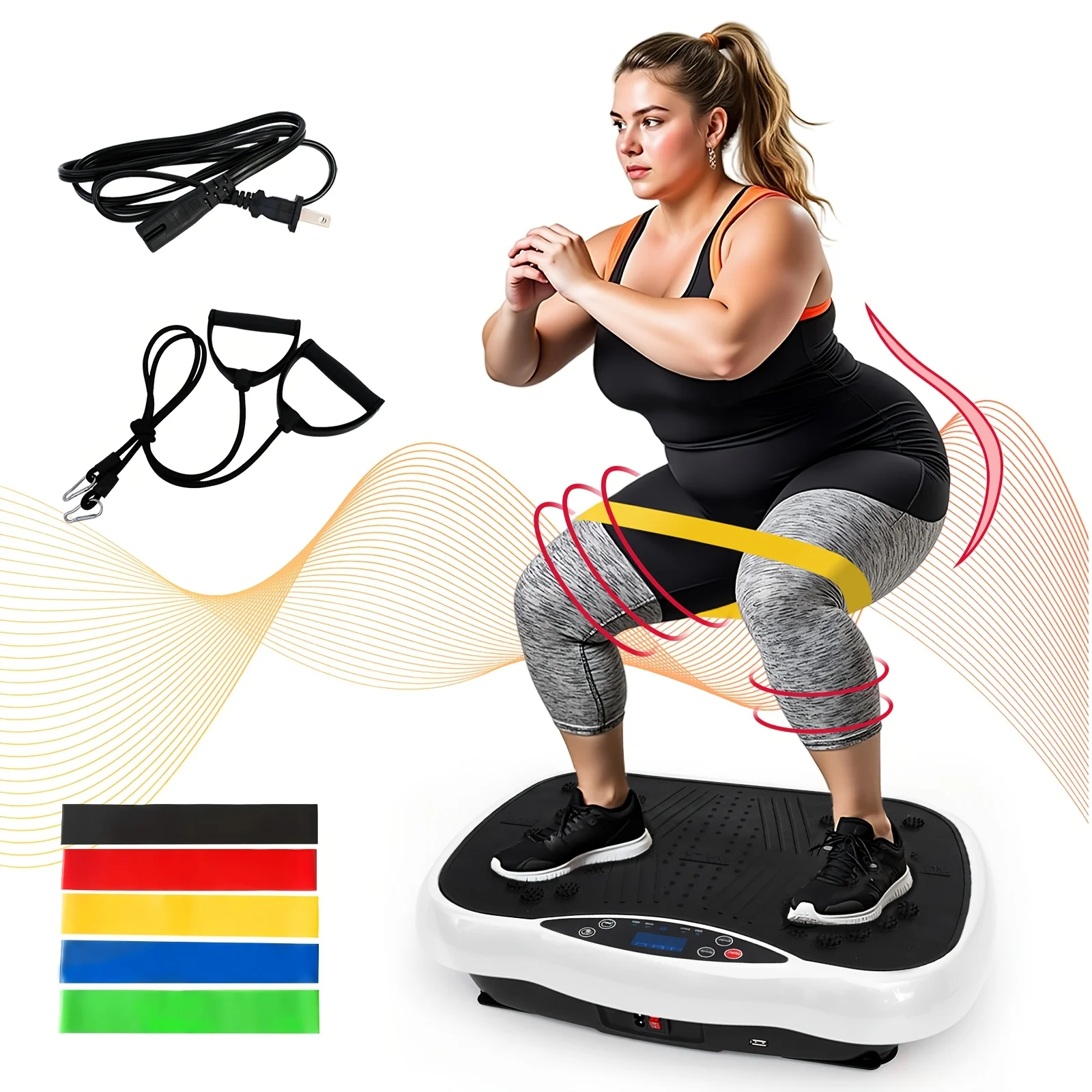 

Vibration Plate Exercise Machine, 10 Programs 200 Speed Levels Vibration Plate for Lymphatic Drainage, Workout Equipment Fitness Weight Fat Burner Loss & Shaping, Vibration Platform Machines for Home & Office, Without Battery