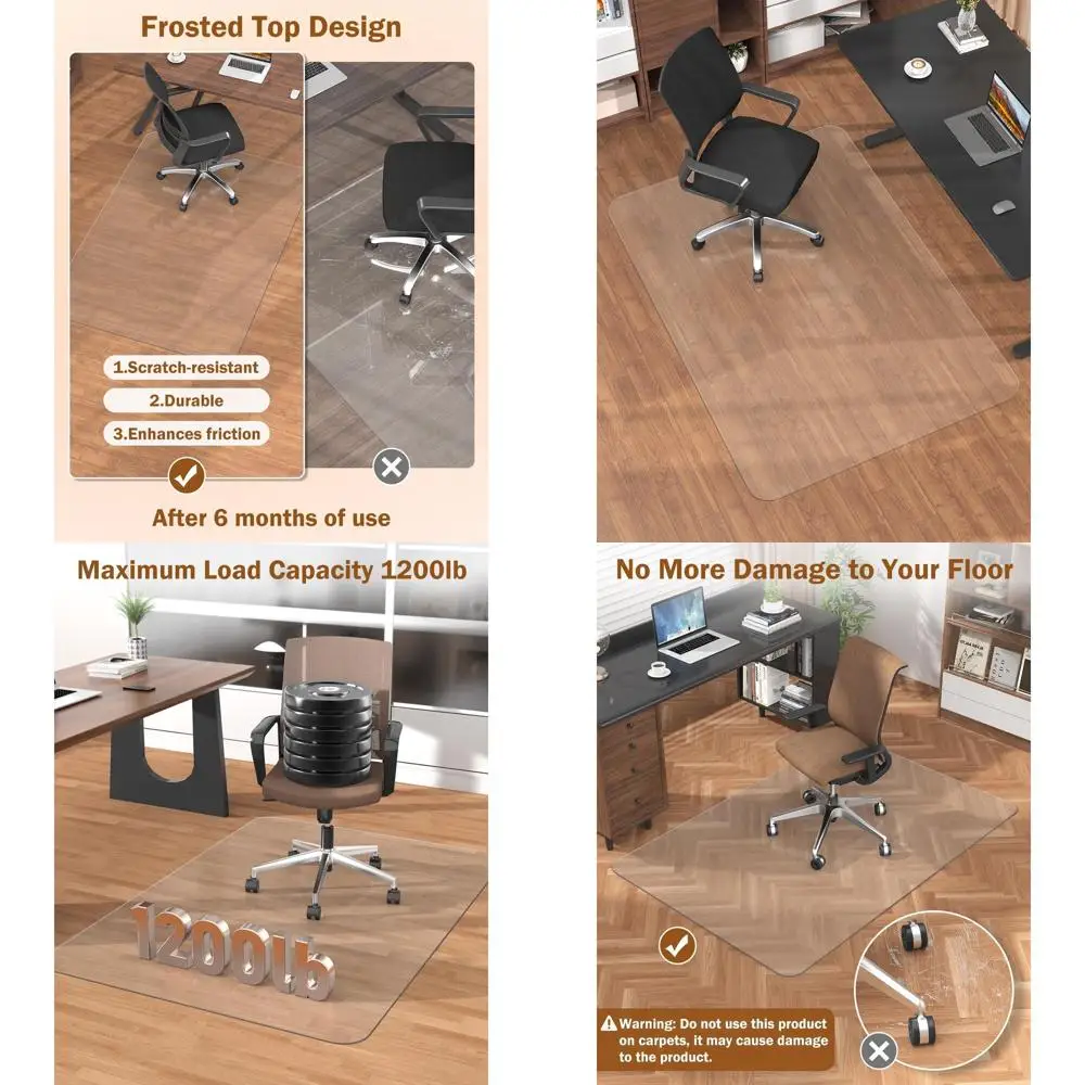 

Clear Office Chair Mat, 32.3x53, Hard Material for Rolling Chairs, Suitable for Desk, Home, and Office Floors