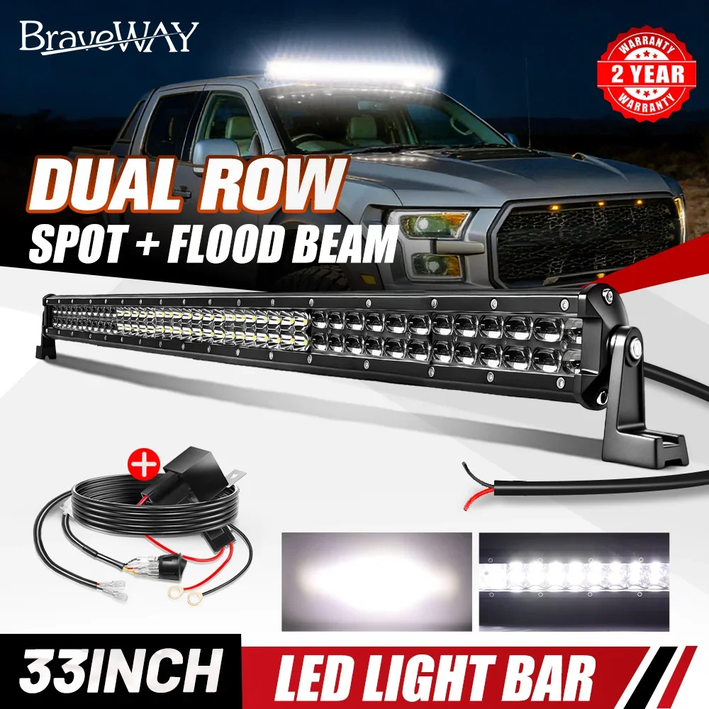 Braveway Ultra Slim 12D LED-Lichtleiste 15 Zoll 20 Zoll 24 Zoll 33 Zoll 42 Zoll Spot Flood Combo Beam für SUV 4X4 Offroad Wrangler