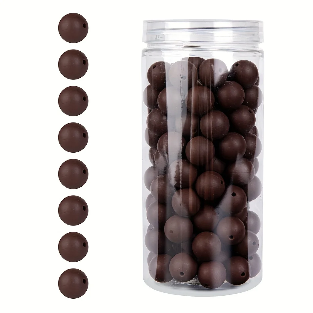 100 Stück/Box 12/15 mm Silikonperlen-Set für Schlüsselanhänger, Halskette, Armband, Umhängeband, Herstellung von runden Gummi-Silikon-Fokalperlen – Detail 18