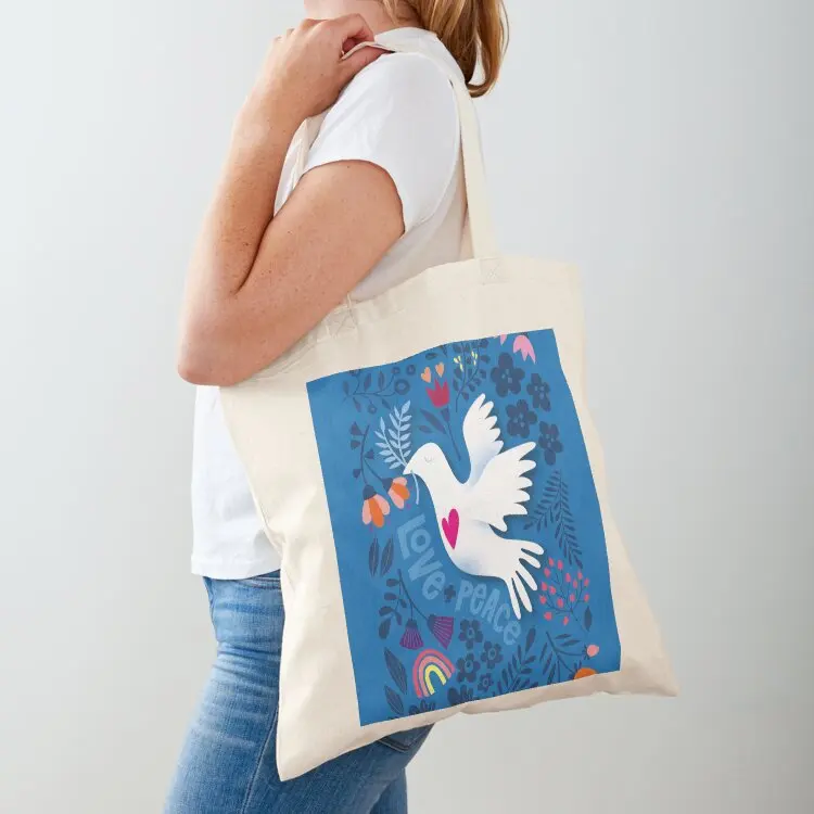 

peace dove Tote Bag Custom bag Canvas stote bag Large bags for women custom fabric