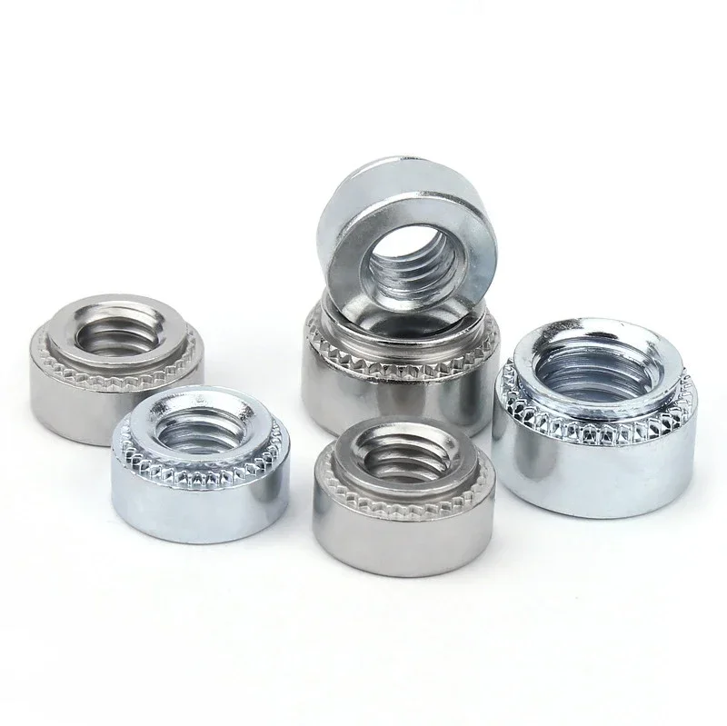 الجوز التثبيت الذاتي 304 الفولاذ المقاوم للصدأ المجلفن Swage الجوز M2 M2.5 M3 M4 M5 M6 M8 M10 التوصيل الجوز آلة أداة السحابات