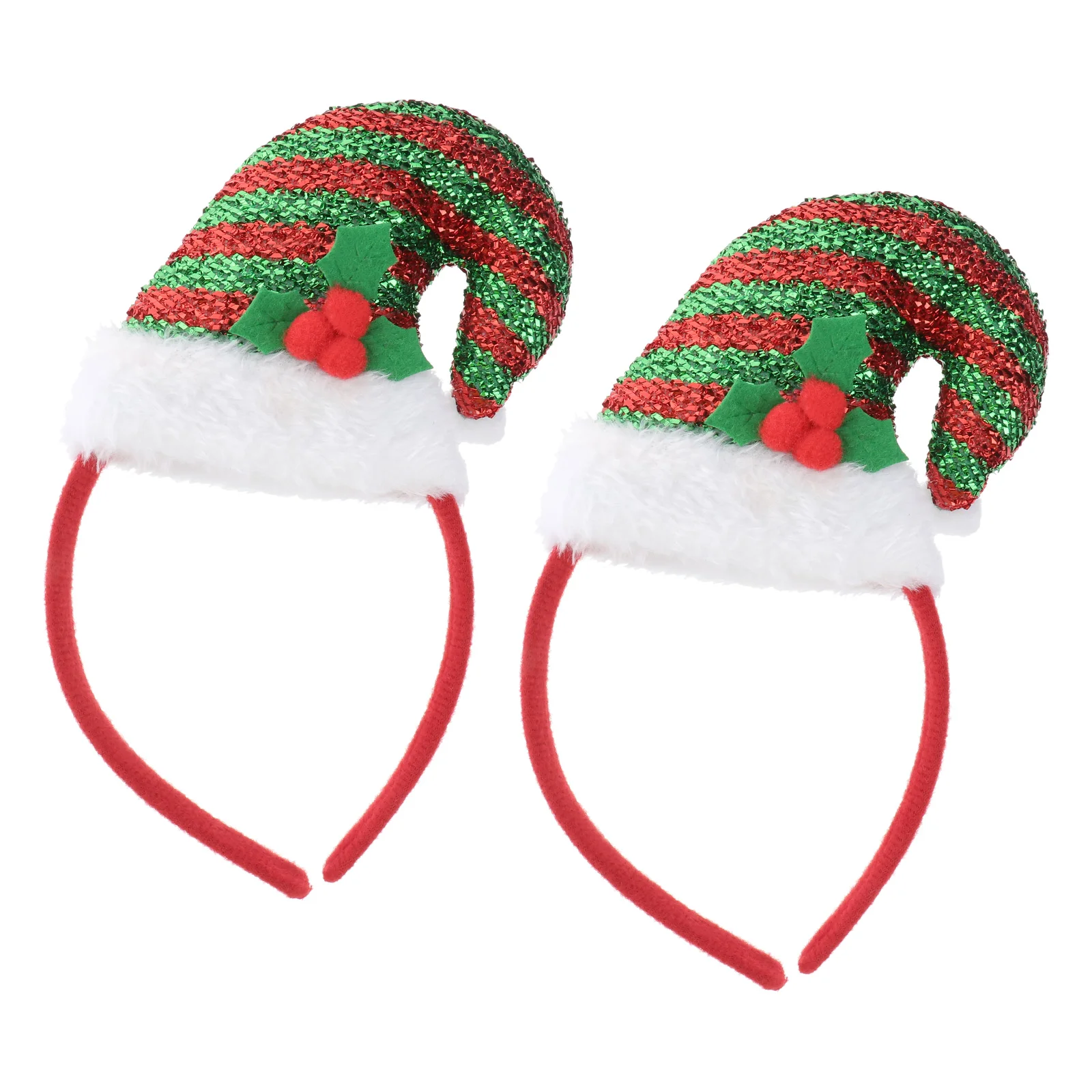 

2Pcs Christmas Hat Hair Hoop Cute Sequin Headband Party Headdress Kids Photography Props Christmas Hair Accessories
