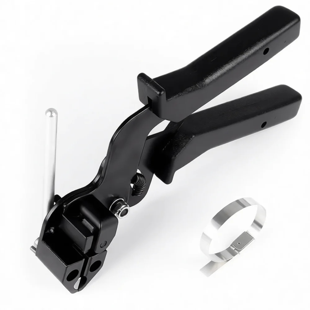 Manual Metal Cable Tie Gun Tensioning Tool For Stainless Steel Strips Heavy Duty Industrial Fastening Plier Hand Tool