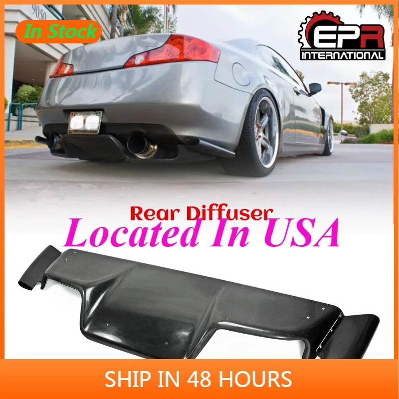 For Nissan Z33 350Z (2003-2008) Glass Fiber Infiniti G35 Coupe 2D JDM TS Style Fiberglass Rear Diffuser (with fitting) For 350Z