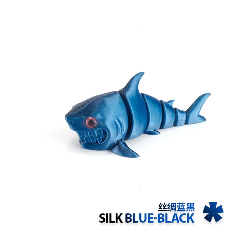 3D 인쇄 백상어 동물 장난감 멀티 조인트 움직일 수있는 액션 피규어 Fidget 장난감 어린이 선물 거실 장식