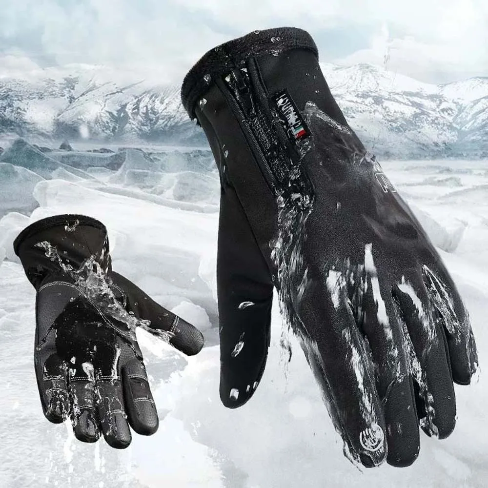 Polar Fleece 2 Finger Flip Gloves Soft Anti-slip PU Anti-cold Mittens Touch Screen Contrast Color Plush Thickened Gloves Winter