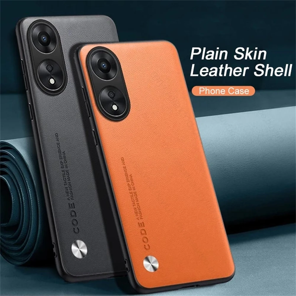 For Oppo Reno8 T 4G Case Plain Skin Leather Back Cover Opo Orro Appo Reno8T Reno 8T 8 T 4G Soft TPU Frame Protect Fundas 6.67