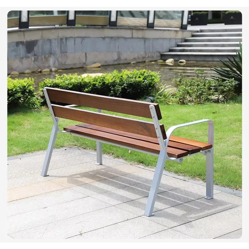 تصميم جديد مخصص من الخشب الصلب للتذكاري في الهواء الطلق مع مساند للذراعين عالية الجودة تاون بارك حديقة شارع الانتظار #6