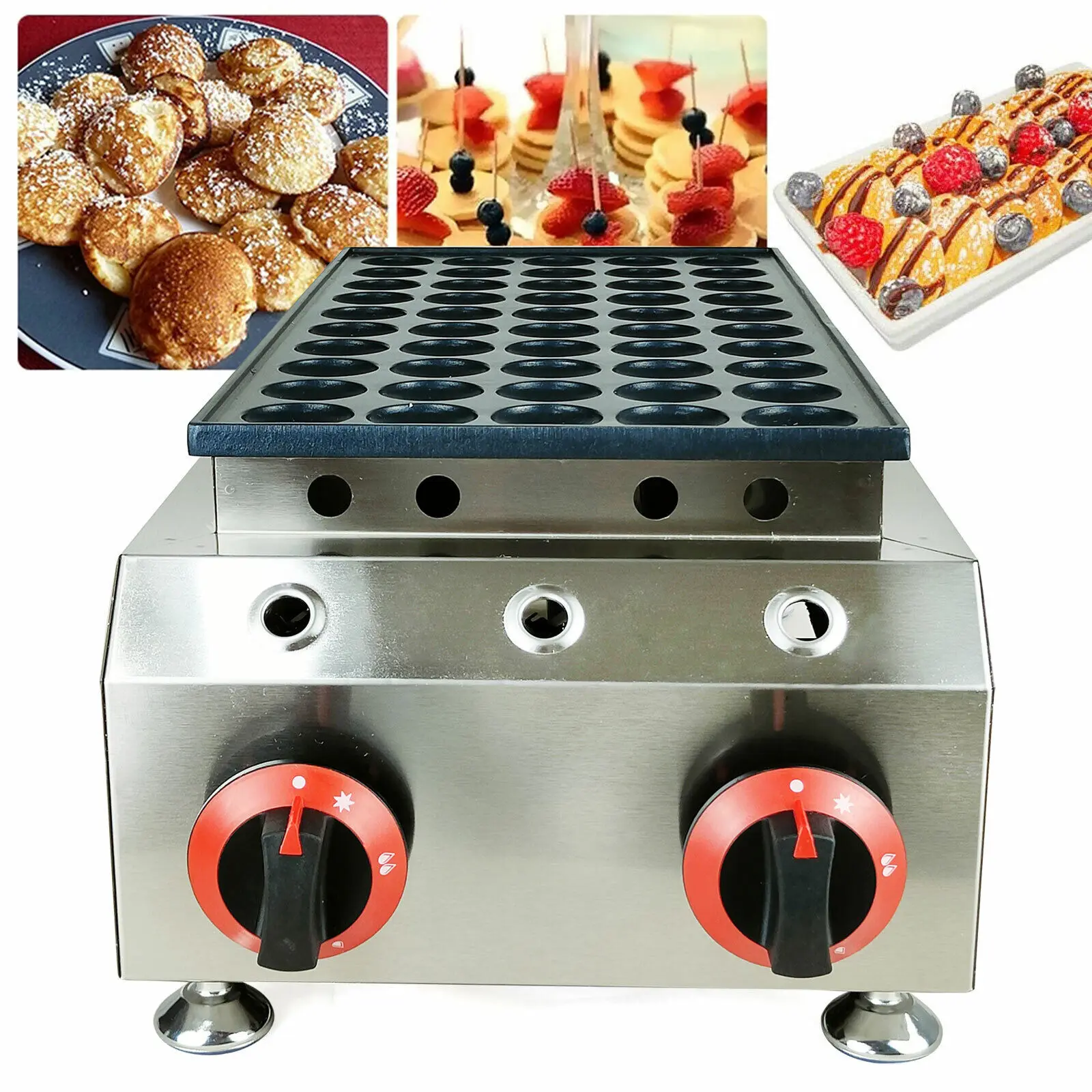 Imagem -06 - Antiaderente Lpg Gás Mini Dutch Pancakes Maker Machine Muffin Making Machine Comercial 50 Pcs