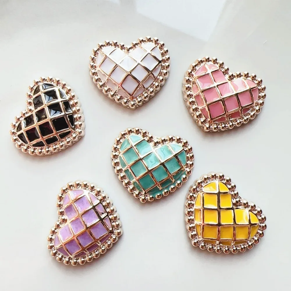 12pcs/set Elegant Heart Shape Resin Girls Shoe Buckle Fit DI