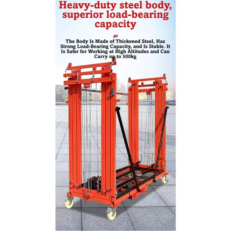 CE Certified Electric Scaffolding Lift With Safety System 500KG Capacity 5M 8M 10M Height Automatic For Building Maintenance