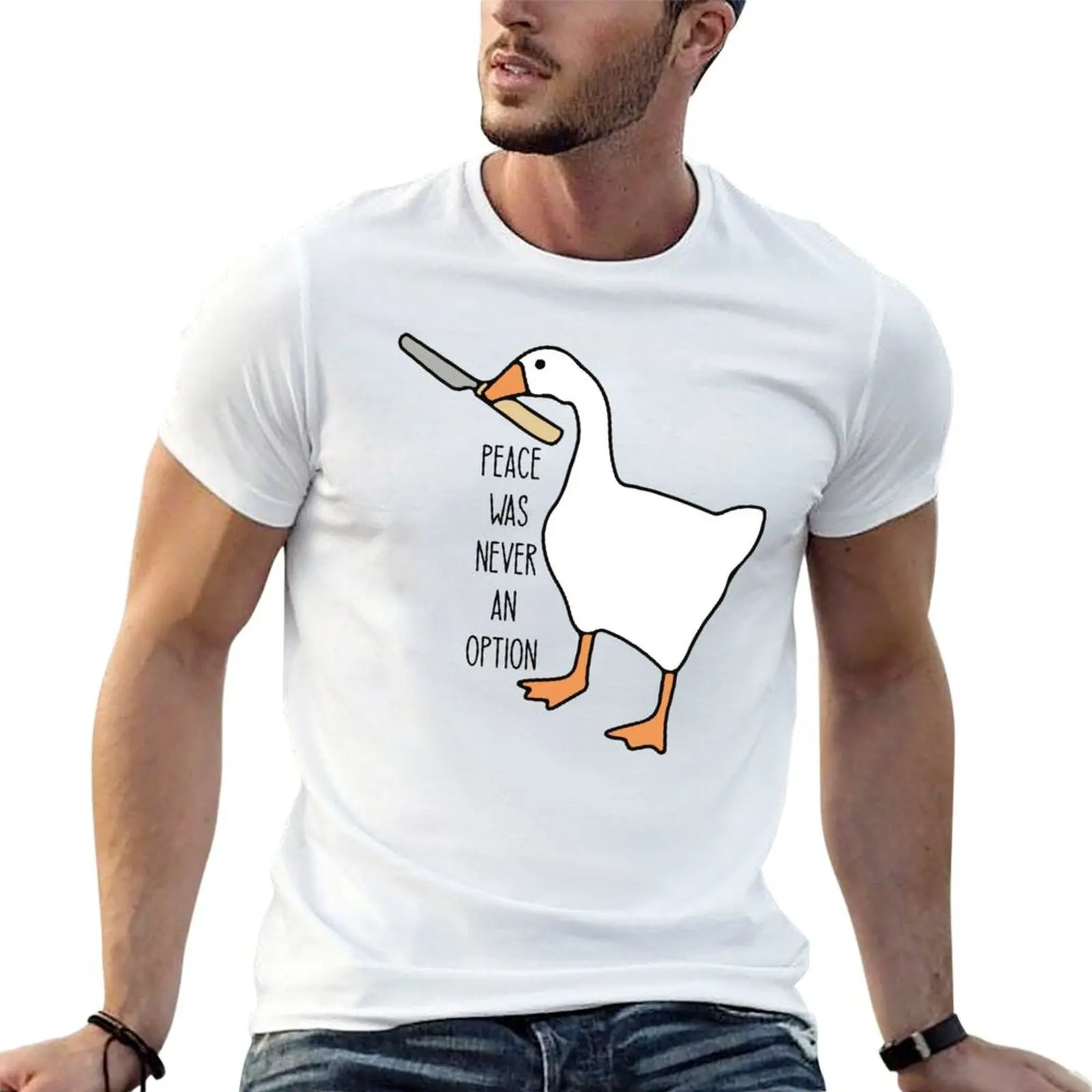 

Peace was never an option - Funny untitled goose game T-Shirt man t shirt cotton man t shirts for men casual T-Shirt