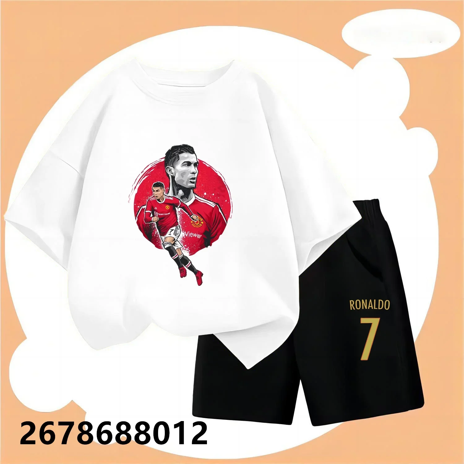 Tshirt Set Kids Summer Children Clothing Baby Boys Girls Clothing Children Sports Short Sleeve Fashion Ronaldo Jersey for Kids