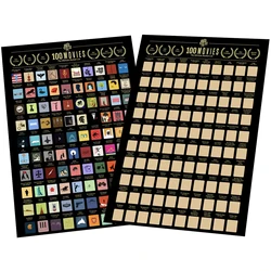 Top 100 Movies Scratch Off Poster Bucket List Couple Gift Unframed
