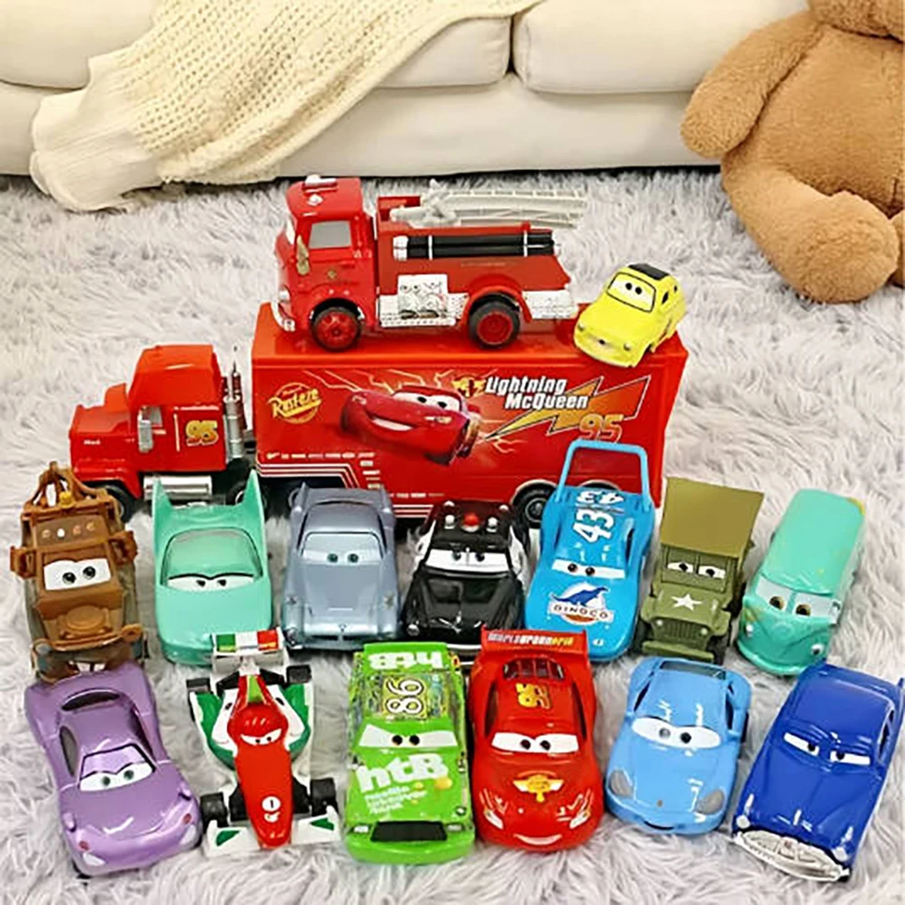 Disney Cars Pixar Cars Lightning McQueen Car Model Toy Mater Sheriff Metal Toys Vehicles Boy Children Birthday Creativity Gifts