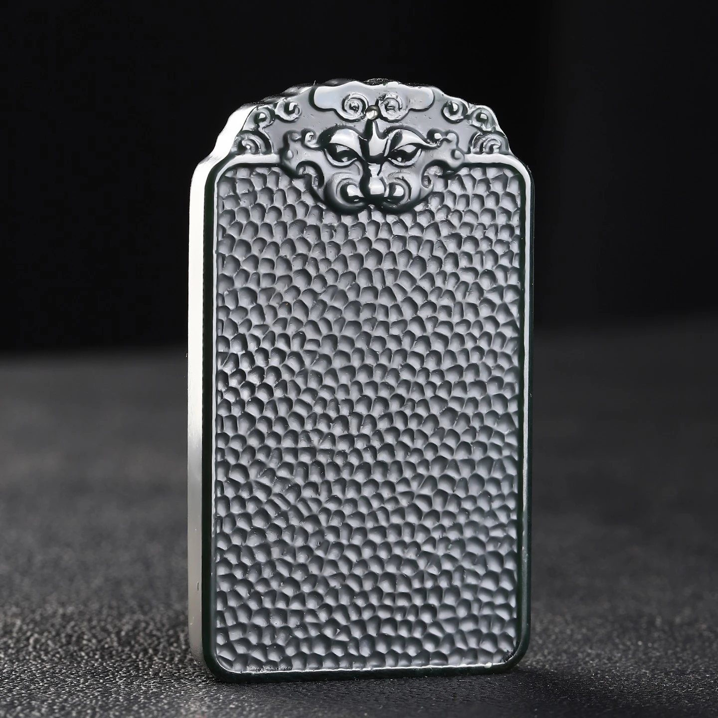 

China Nephrite Stone Green Jade Rectangular Blank Pendant Necklace Men Women Certified Jewelry Hetian Jade Lucky Charms Amulets