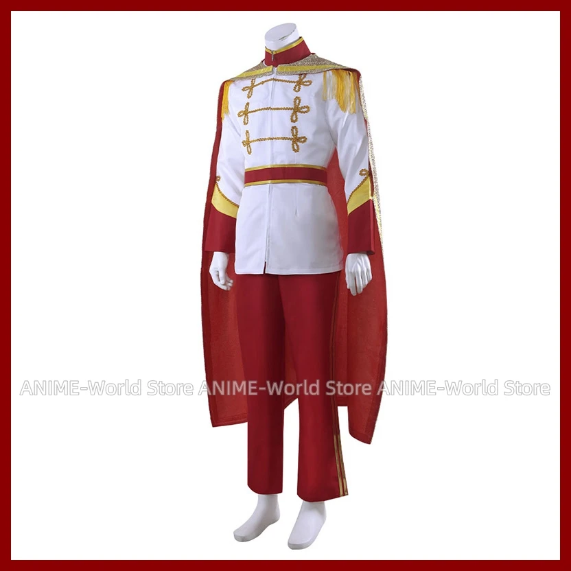 Movie Prince Charming Kit Adult Cinderella Prince Charming Cosplay Costume For Men Wig Custom Made