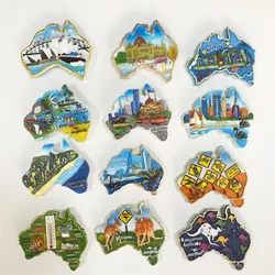 Australia Map Shaped Fridge magnets Melbourne Perth Western Gold Coast Sydney Australi World Travel Souvenir Magnetic Sticker