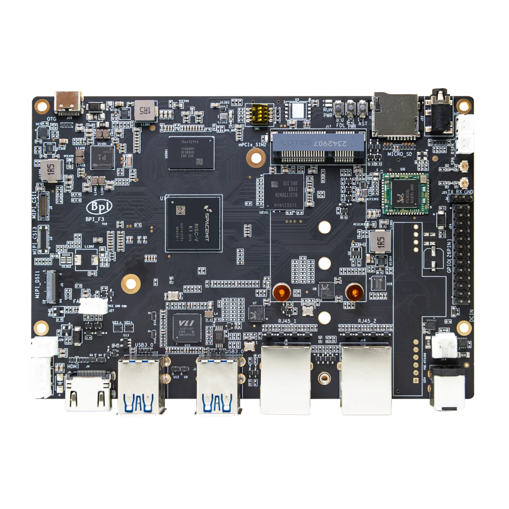 Banana Pi BPI-F3 SpacemiT K1 8 Core RISC-V chip 4G LPDDR4 16G eMMC 2.0TOPs AI computing power Industrial Grade Development Board