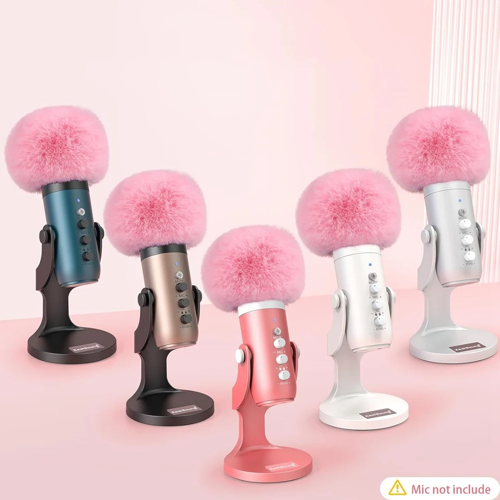 Capa de espuma de microfone para microfone azul, capa de espuma de microfone com pára-brisas peludo para k66 rosa