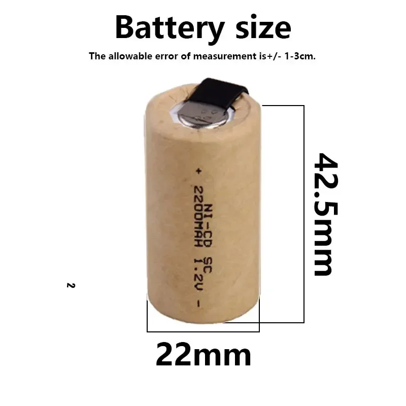 1-30 Stuks Schroevendraaier Boor Sc Batterij 1.2V 2200 Mah Subc Ni-CD Oplaadbare Batterij Met Label Elektrisch Gereedschap