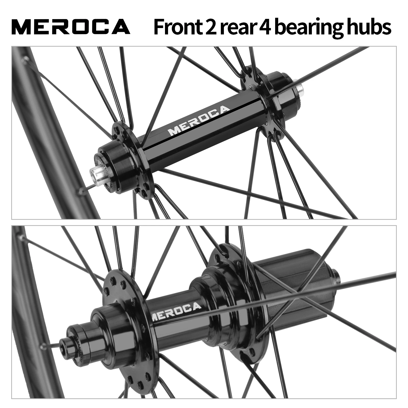 MEROCA-Paire de roues de vélo en alliage d\'aluminium ultra-léger, levier de dégagement rapide, frein sur jante, vélo de route, roue avant et