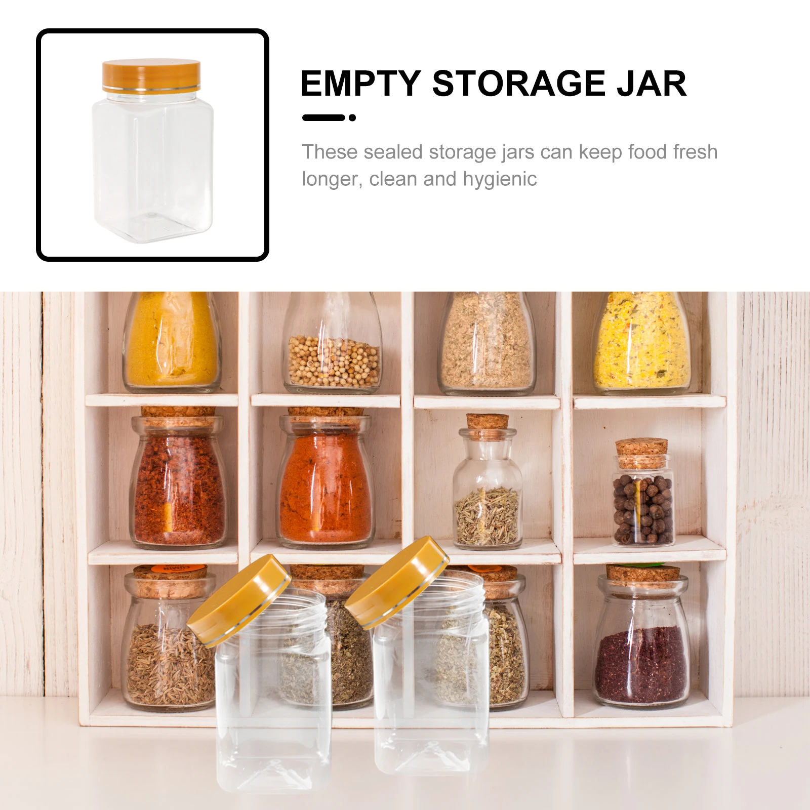 

10pcs Honey Transparent Pet Airtight Food Canister Kitchen Pantry Candy Holder Sugar Storage Box Tea Coffee Cookie Jar Kitchen