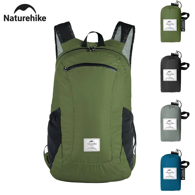 Zaino da campeggio Naturehike Capacità 18 litri Borsa a tracolla impermeabile pieghevole portatile Uomo Donna Zaino da escursionismo da viaggio